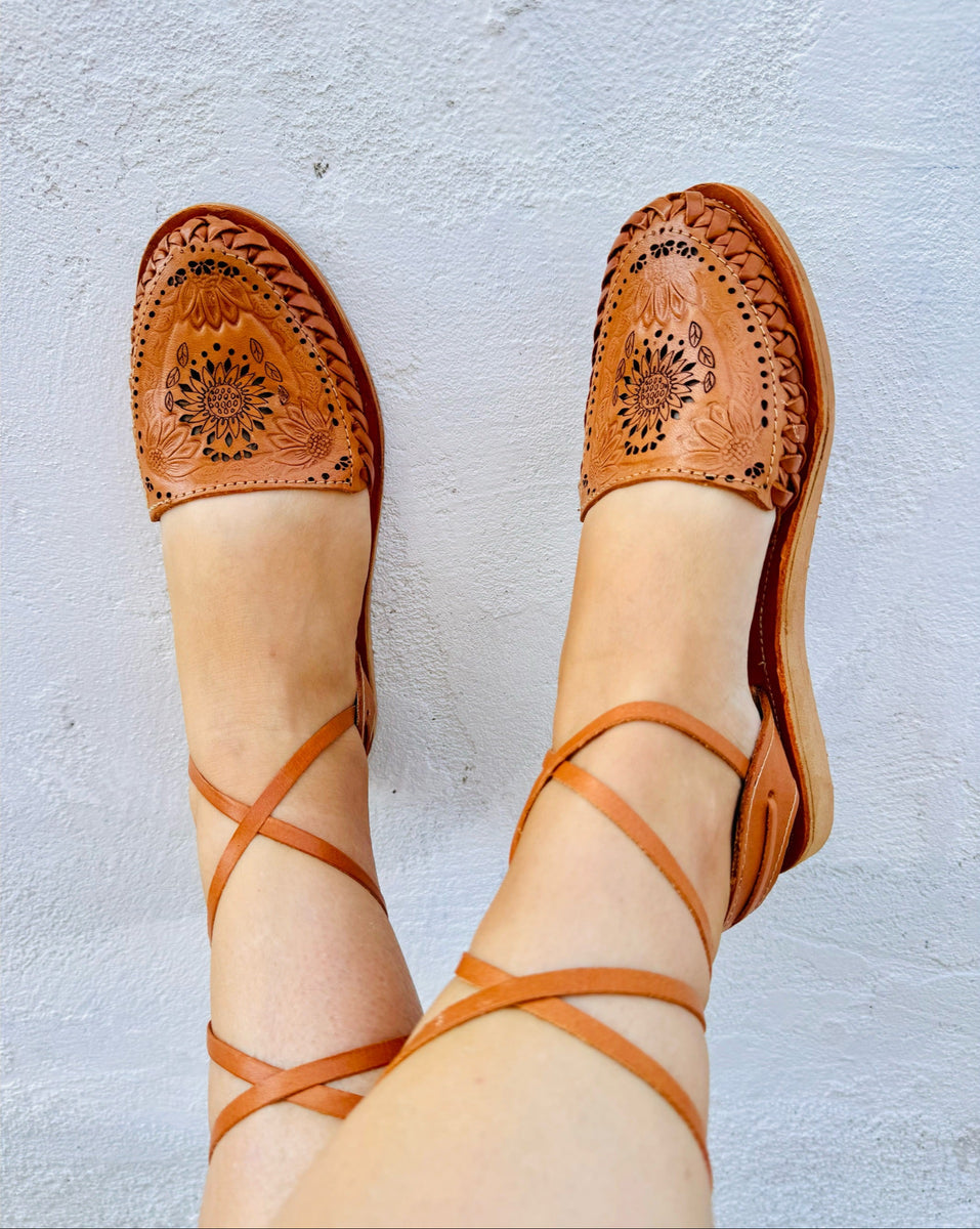 huarache lace up sandals