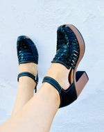 Load image into Gallery viewer, black leather high heel
