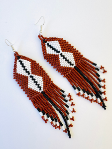 brown and black beaded earrings