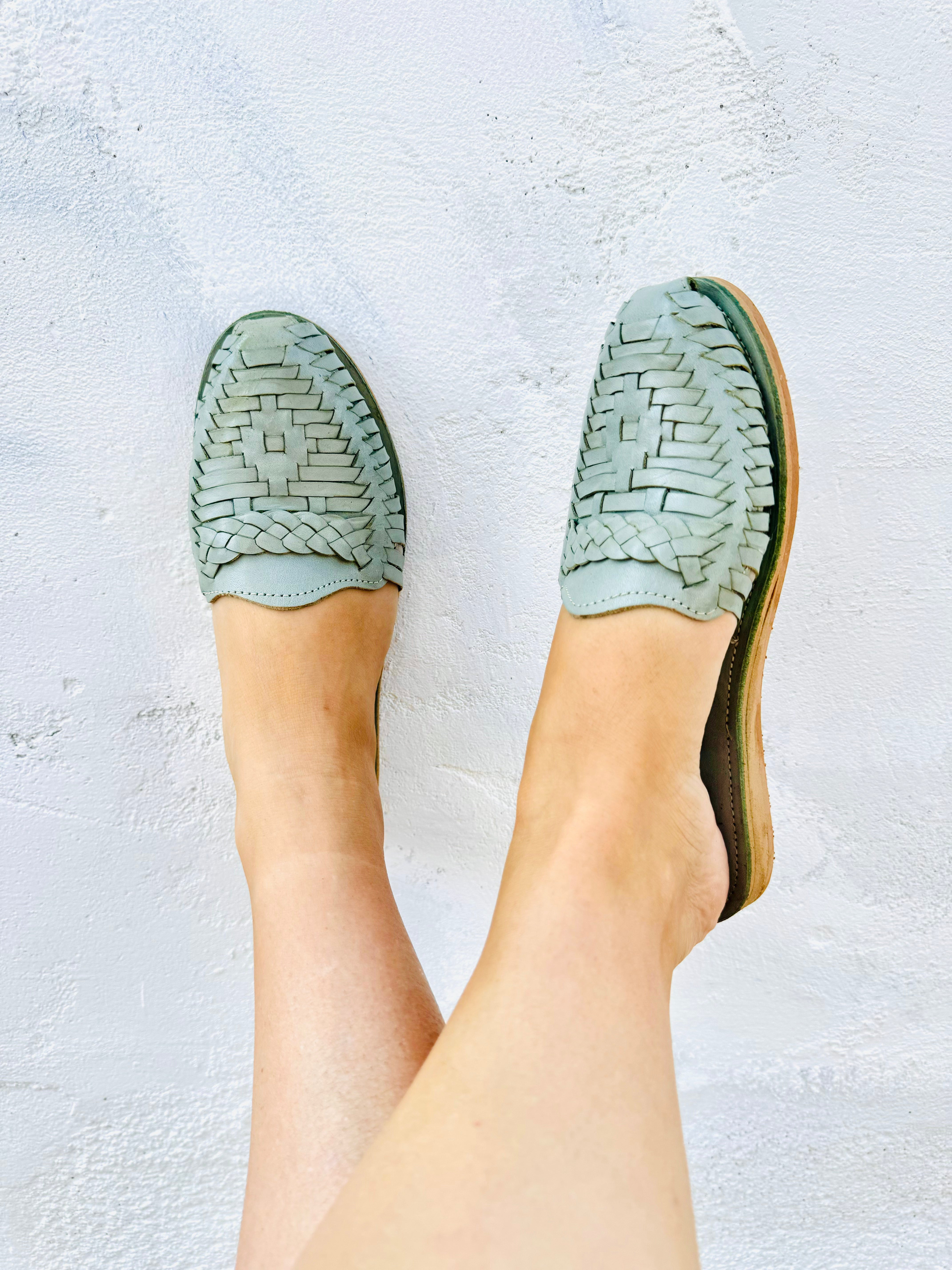 mint slip on huaraches