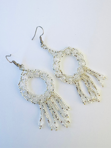 sparkly clear silver earrings