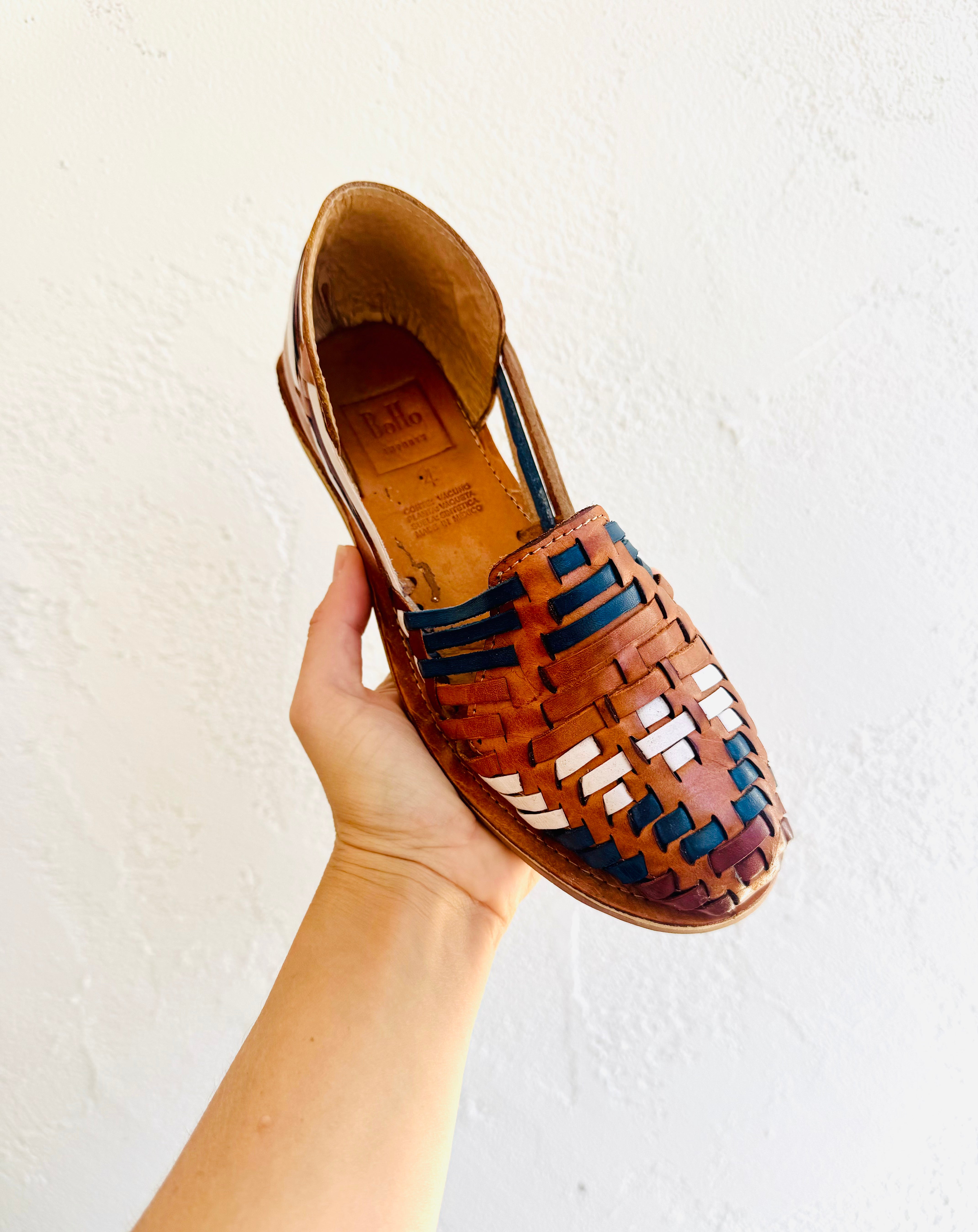 Brown and Blue Leather Sandal