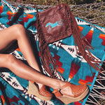 Load image into Gallery viewer, tan rose leather wedges
