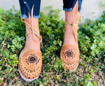 Load image into Gallery viewer, tie up womens leather sandals

